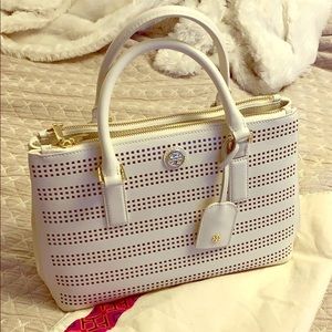 NEW Tory Burch Robinson Perforated Double-Zip Tote